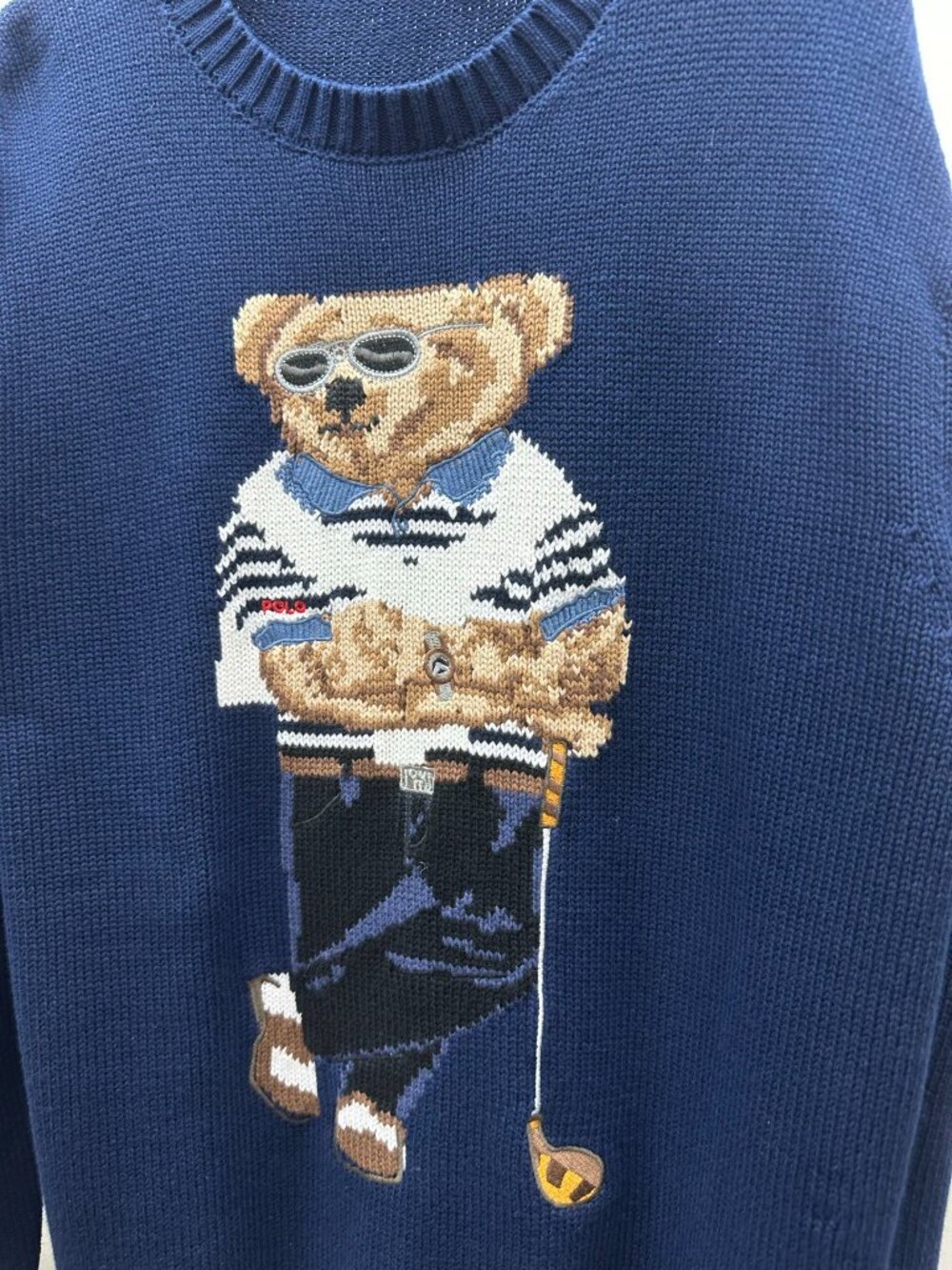 Polo Ralph Lauren Sunglasses Golf Polo Bear Crewneck Knit Sweater - Picture 3 of 6